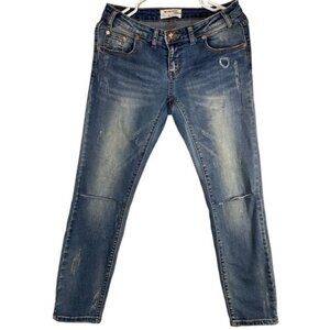 One Teaspoon Freebird II Low Waist Short Rise Fitted Leg Distressed Jean